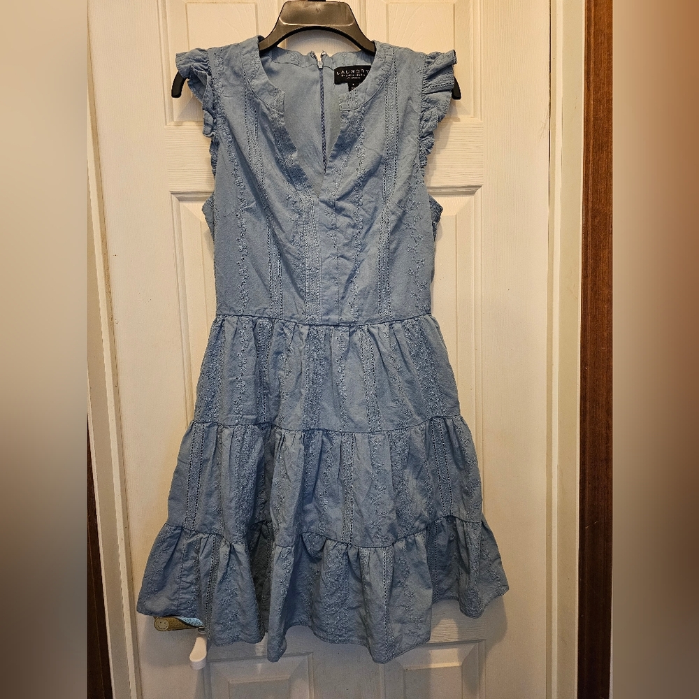 Laundry by Shelli Segal Light Blue Ruffled Mini Dress - 6